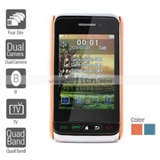Four SIM 3.0 Inch Touch Screen Cell Phone (Dual Camera TV Quadband)