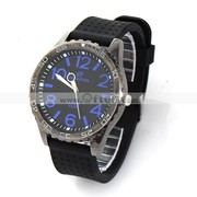 Free Shipping:Mens Sport Big Number Scale Rubber Band Wrist Watch